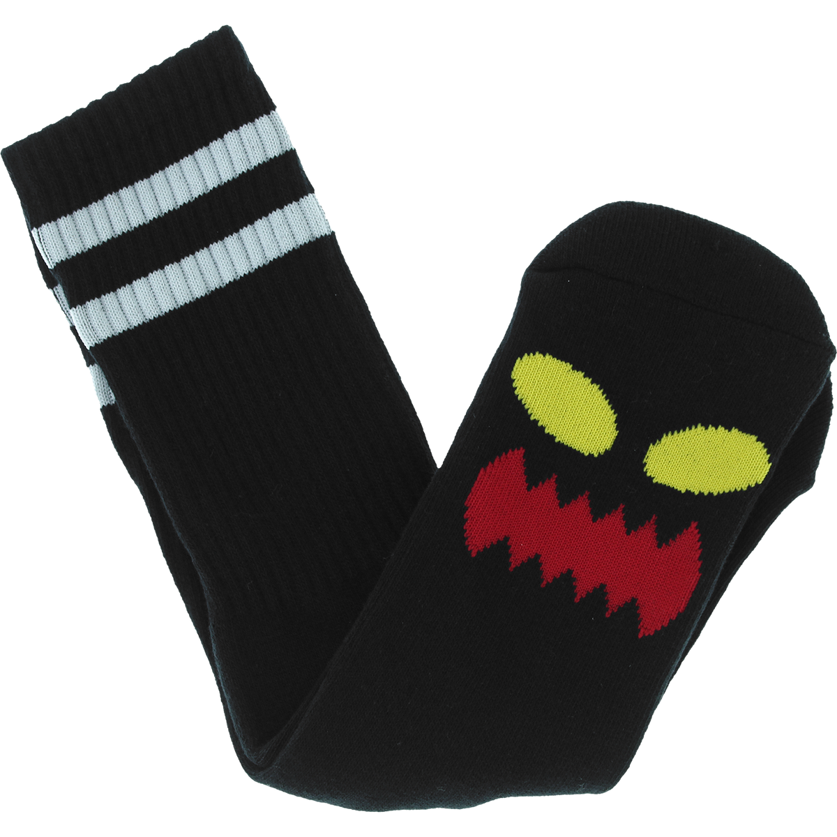 TM MONSTER FACE CREW SOCKS BLACK 1pr