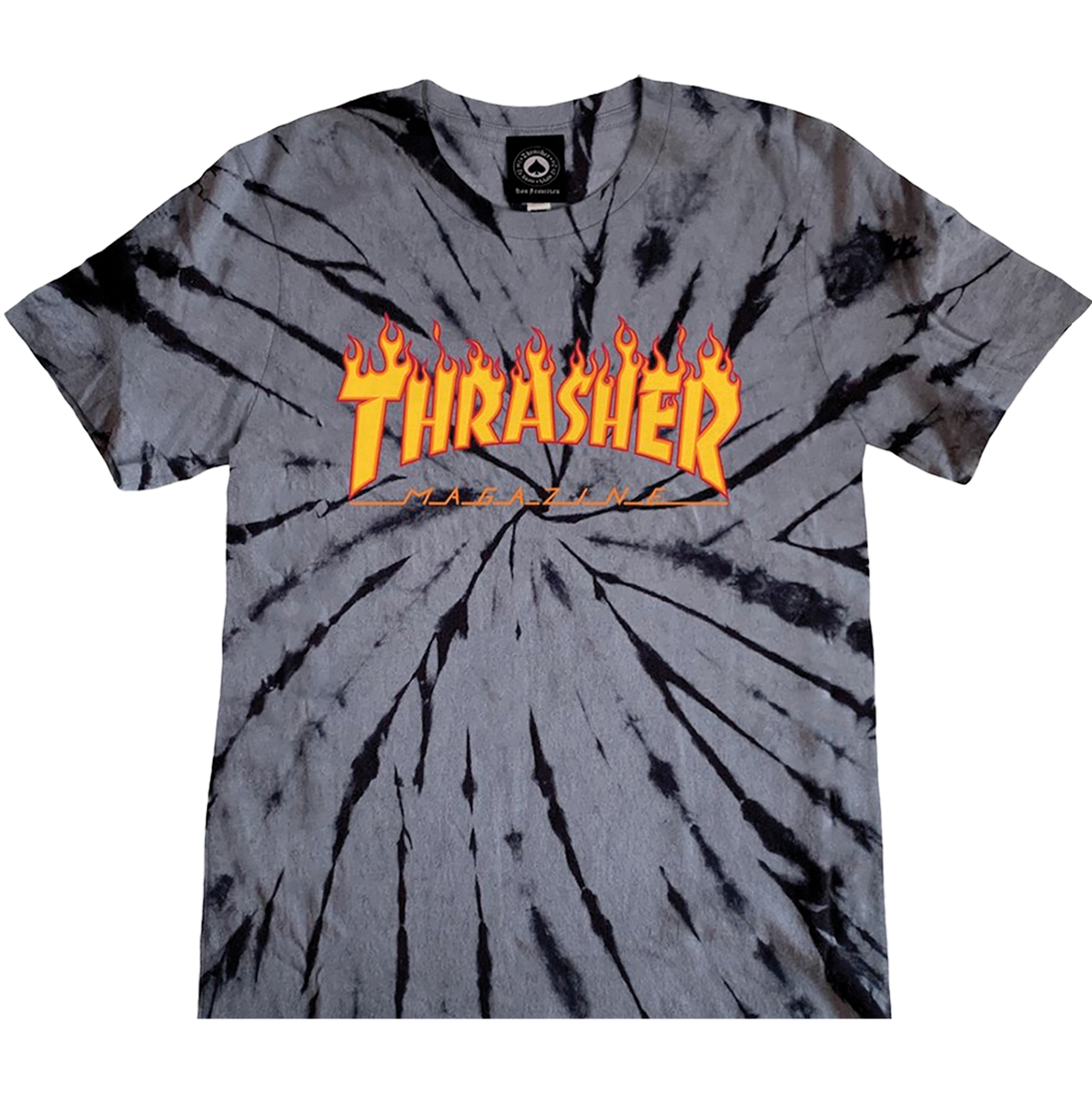 THRASHER FLAME LOGO TIE DYE GIRLS SS S-BLK/GREY